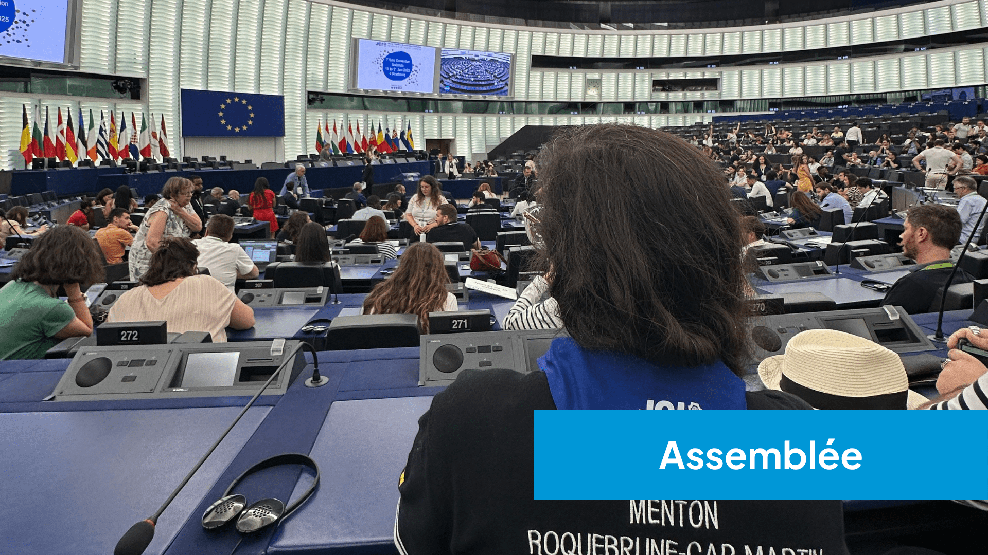 La JCE Menton - Roquebrune-Cap-Martin lors de l'Assemblée Générale au Parlement Européen